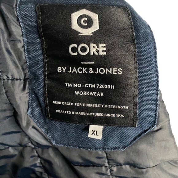 Jack & Jones Men's Blue Lightly Padded Workwear Jacket - Picture 9 of 13